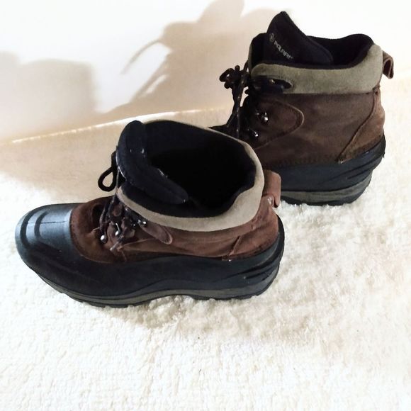Polaris Thermolite Mens Suede Rubber Winter Boots Size 8